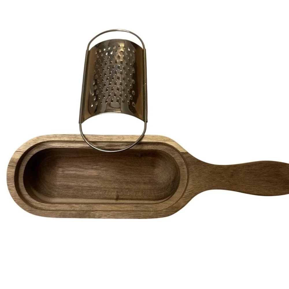 Cheese Grater Bloomingville Acaia Wood Stainless Steel  Built In Bowl Handle 10